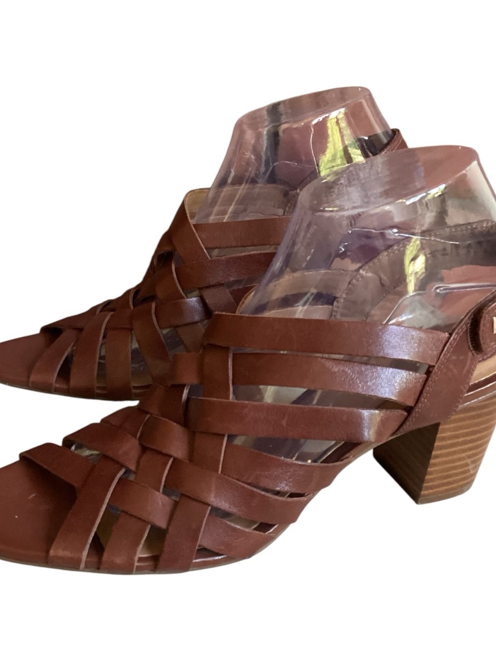 Clarks Artisan Ralene Woven Leather Block Heel Sandal Brown size 9.5 - Picture 8 of 11